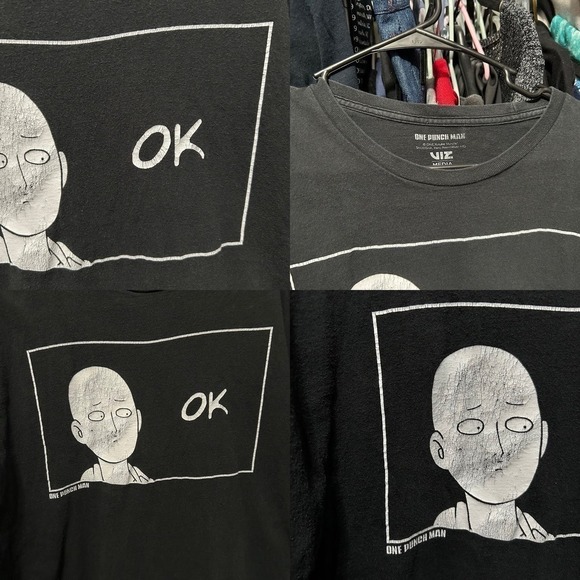 One Punch Man Black and White Cracked Graphic Tshirt Size 2XL - "Kieth" - Picture 11 of 16